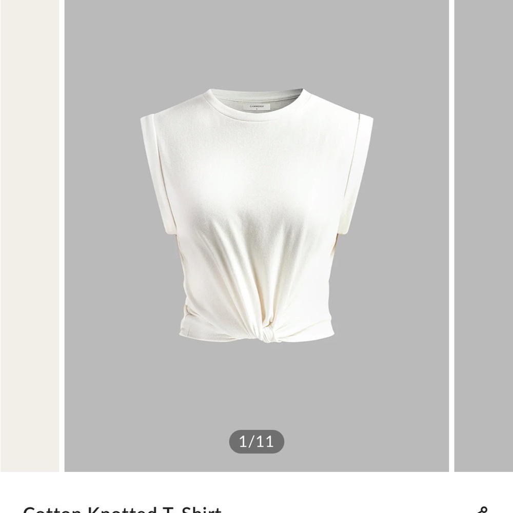 2! White Cotton Knotted Women's sleeveless T-Shirts.         1-Small /1-Medium